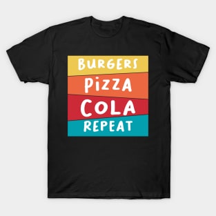 Retro Cola Burger Pizza Repeat T-Shirt